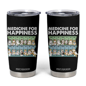 Mental Health Tumbler Cup Medicine For Happiness Cute Cat TS09 Black Print Your Wear