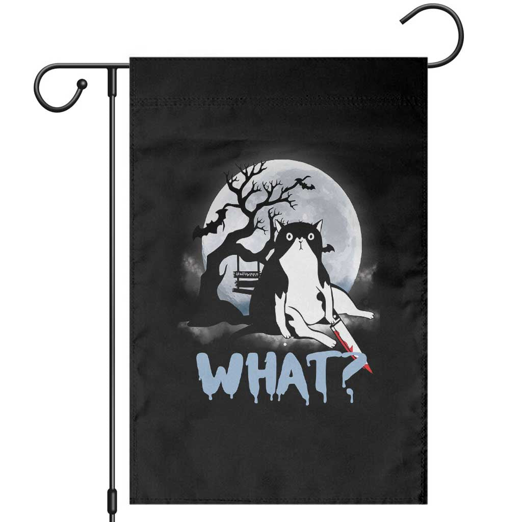 Halloween Cat Garden Flag What Cat Murder Spooky Season TS09 Black Print Your Wear