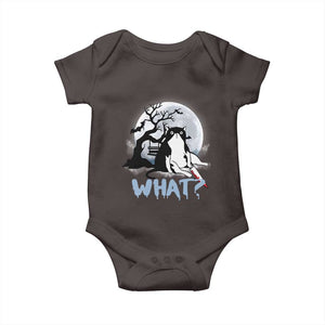 Halloween Cat Baby Onesie What Cat Murder Spooky Season TS09 Dark Chocolate Print Your Wear