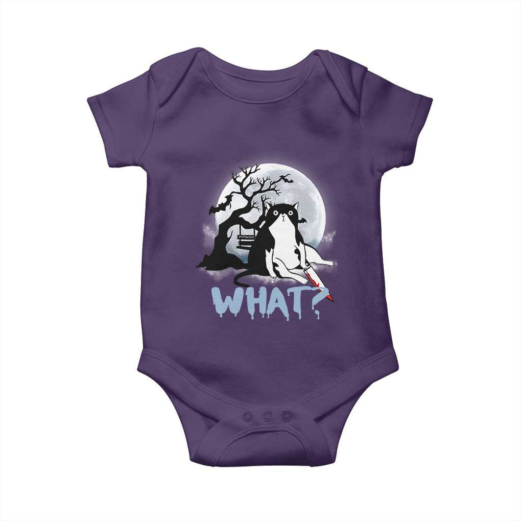 Halloween Cat Baby Onesie What Cat Murder Spooky Season TS09 Purple Print Your Wear