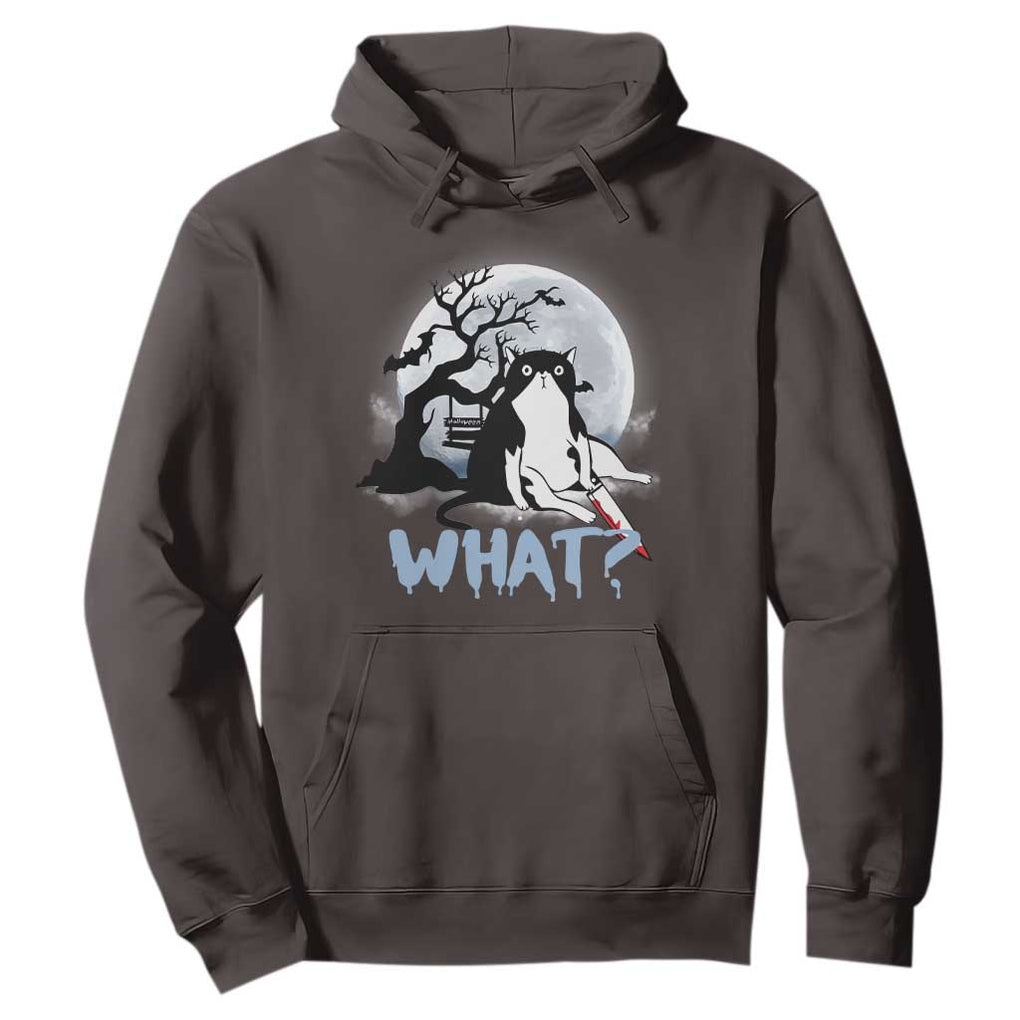Halloween Cat Hoodie What Cat Murder Spooky Season TS09 Dark Chocolate Print Your Wear
