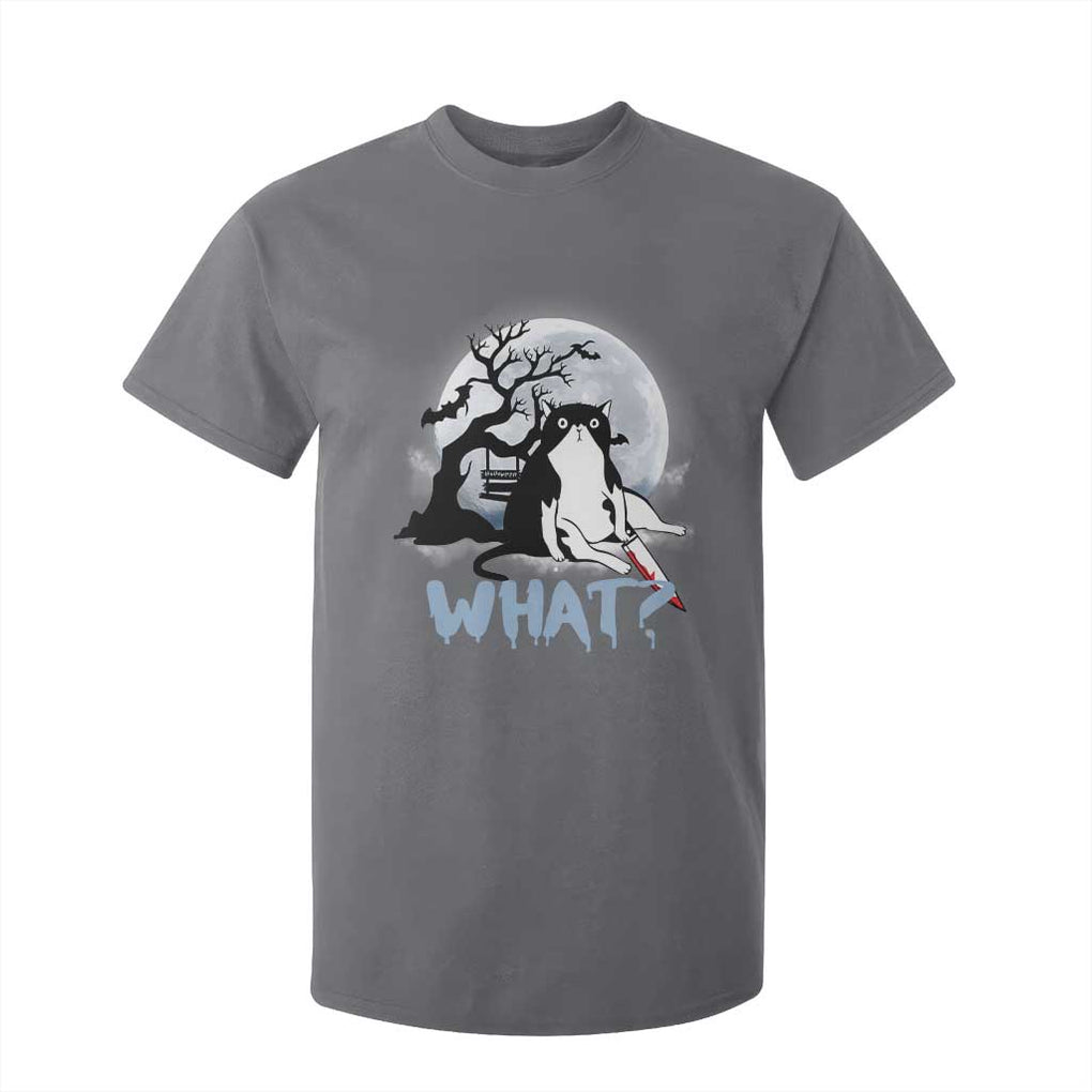 Halloween Cat T Shirt For Kid What Cat Murder Spooky Season TS09 Charcoal Print Your Wear