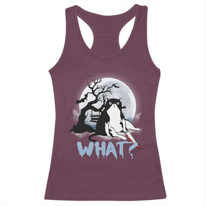 Halloween Cat Racerback Tank Top What Cat Murder Spooky Season TS09 Maroon Print Your Wear
