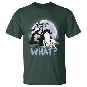Halloween Cat T Shirt What Cat Murder Spooky Season TS09 Dark Forest Green Print Your Wear