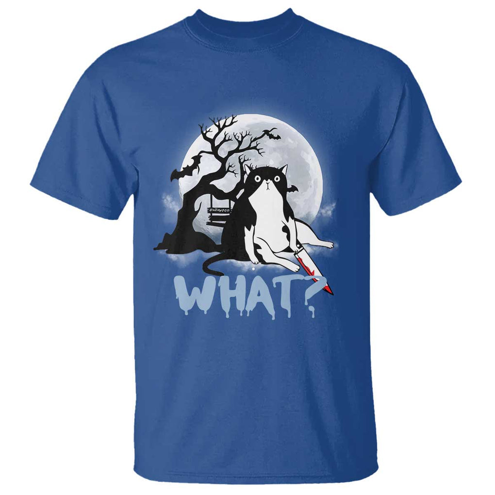 Halloween Cat T Shirt What Cat Murder Spooky Season TS09 Royal Blue Print Your Wear