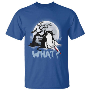 Halloween Cat T Shirt What Cat Murder Spooky Season TS09 Royal Blue Print Your Wear