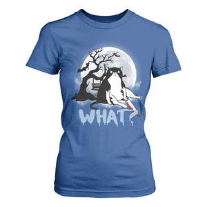 Halloween Cat T Shirt For Women What Cat Murder Spooky Season TS09 Royal Blue Print Your Wear
