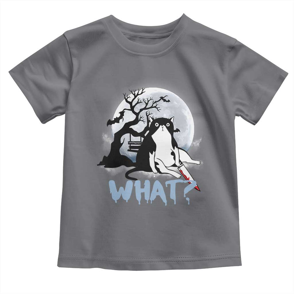 Halloween Cat Toddler T Shirt What Cat Murder Spooky Season TS09 Charcoal Print Your Wear