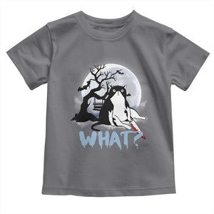 Halloween Cat Toddler T Shirt What Cat Murder Spooky Season TS09 Charcoal Print Your Wear