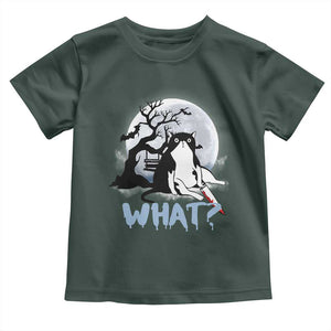 Halloween Cat Toddler T Shirt What Cat Murder Spooky Season TS09 Dark Forest Green Print Your Wear