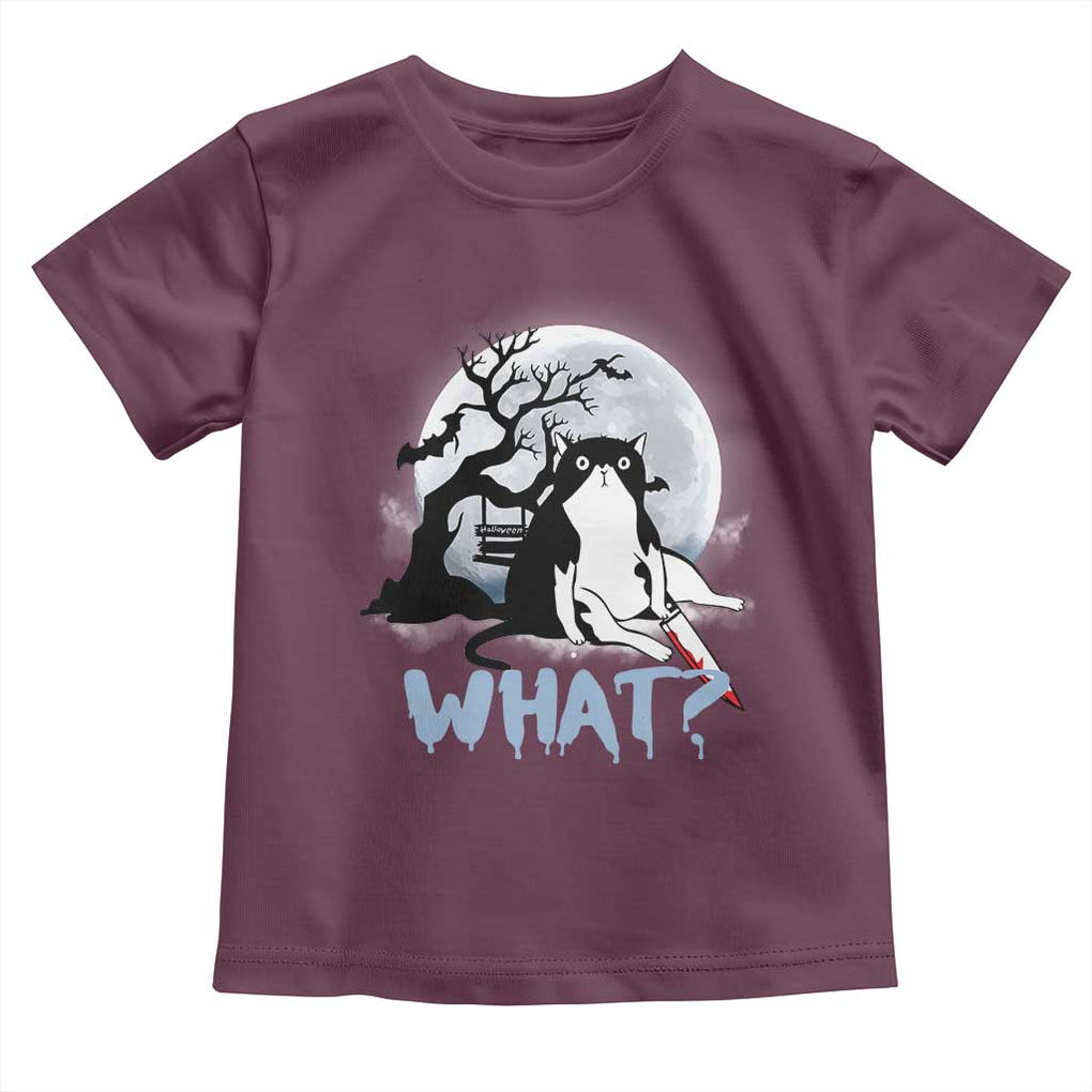 Halloween Cat Toddler T Shirt What Cat Murder Spooky Season TS09 Maroon Print Your Wear