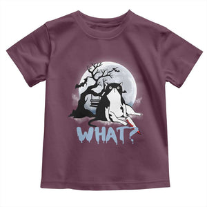 Halloween Cat Toddler T Shirt What Cat Murder Spooky Season TS09 Maroon Print Your Wear