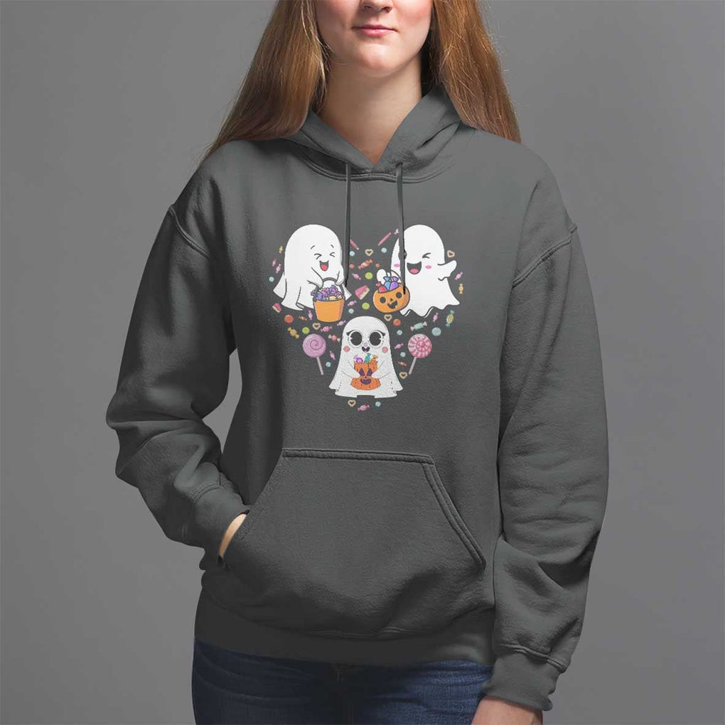 Halloween Hoodie Cute Ghost Dancing In The Candy Rain Spooky Season TS09 Black Print Your Wear