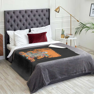 Funny Halloween Skeleton Riding Dinosaur Throw Blanket TS09 Print Your Wear