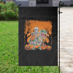 Funny Halloween Skeleton Riding Dinosaur Garden Flag TS09 Print Your Wear