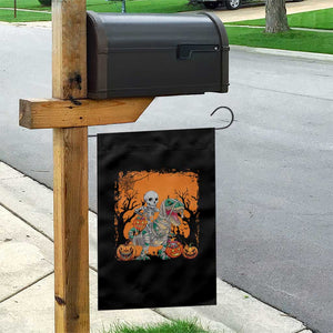 Funny Halloween Skeleton Riding Dinosaur Garden Flag TS09 Print Your Wear
