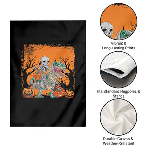 Funny Halloween Skeleton Riding Dinosaur Garden Flag TS09 Print Your Wear