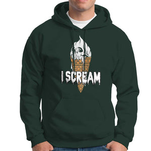 Halloween Hoodie I Scream Ice Cream Ghost TS09 Dark Forest Green Print Your Wear