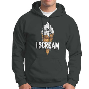 Halloween Hoodie I Scream Ice Cream Ghost TS09 Dark Heather Print Your Wear