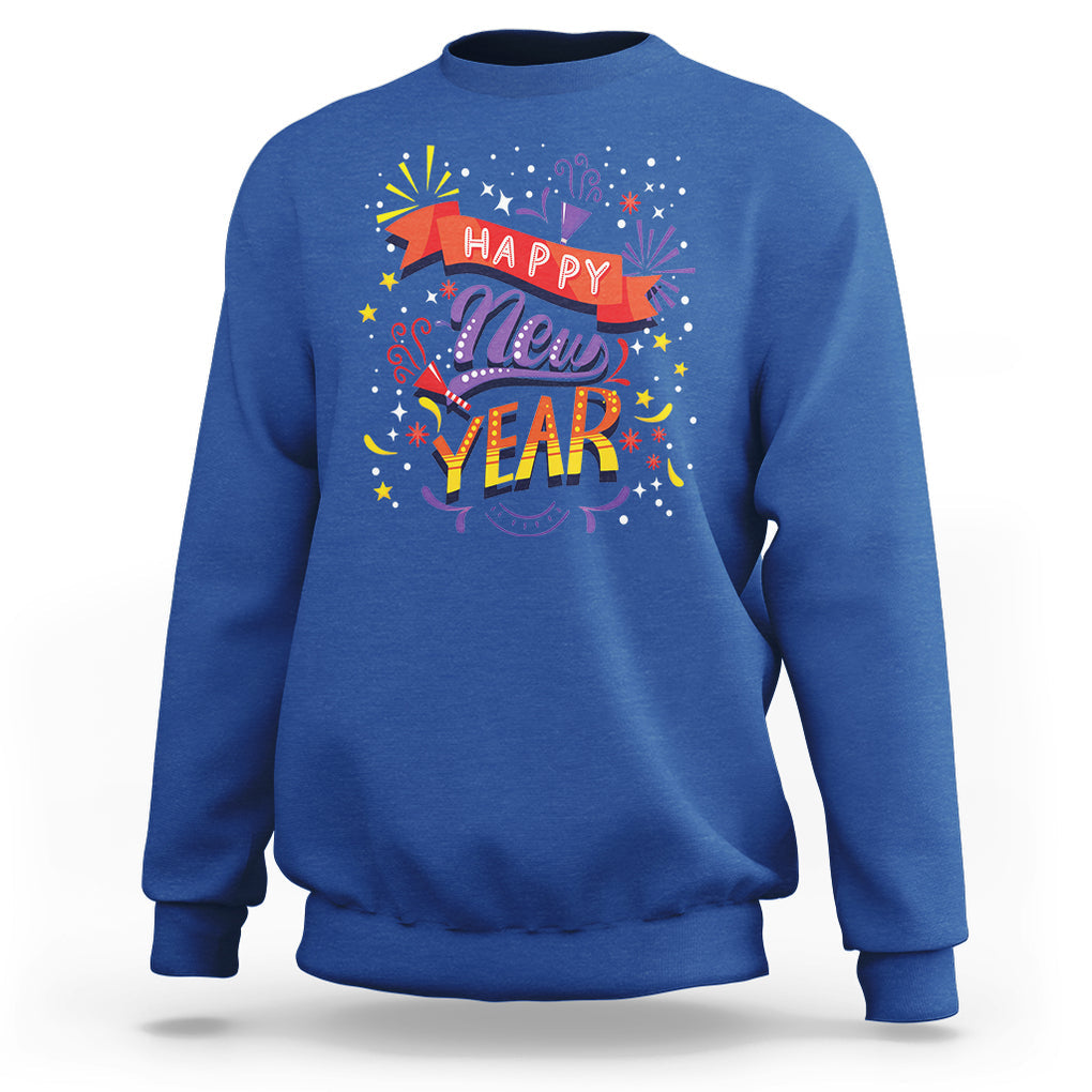 Happy New Year 2024 Firework Lucky Years Sweatshirt TS09 Royal Blue Printyourwear