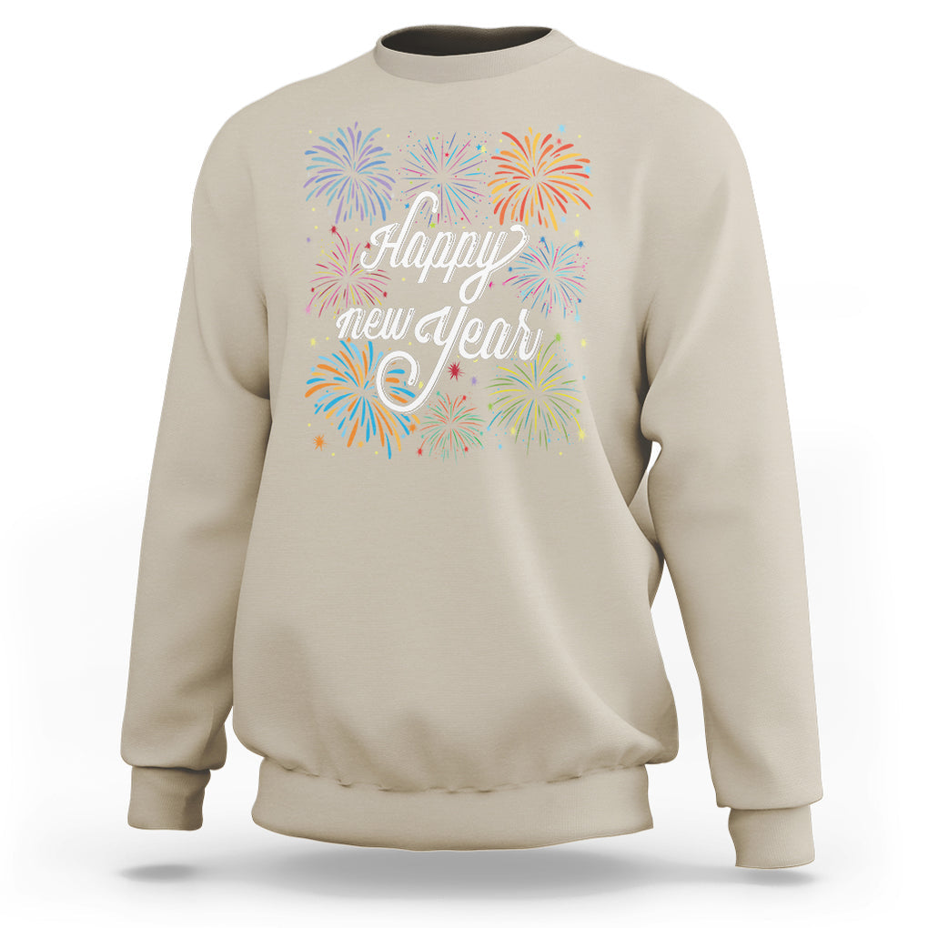 Happy New Year Colorful Firework Lucky Years Sweatshirt TS09 Sand Printyourwear