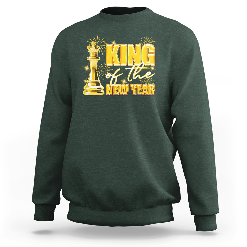 King Of The New Year Eve Happy Lucky Firework Sweatshirt TS09 Dark Forest Green Printyourwear