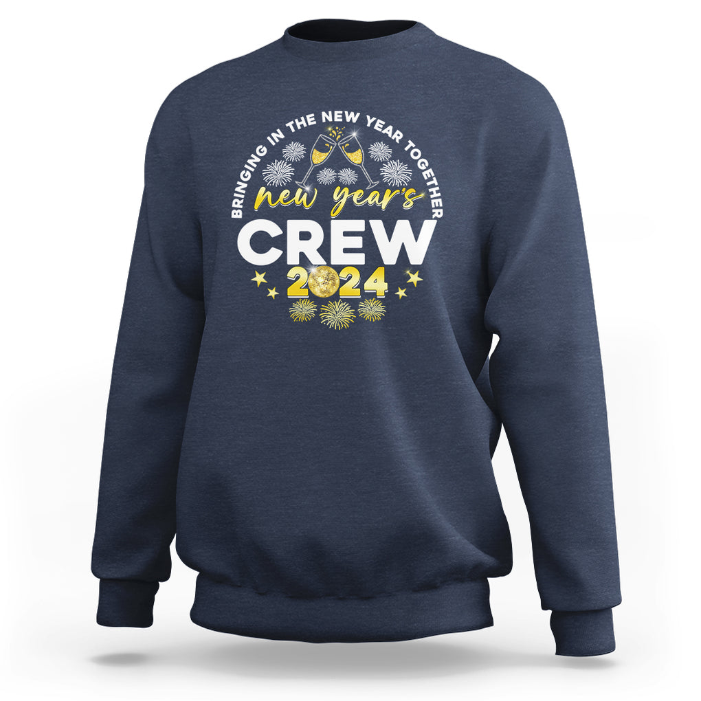 Happy 2024 New Year Crew Bringing Together Sweatshirt TS09 Navy Printyourwear