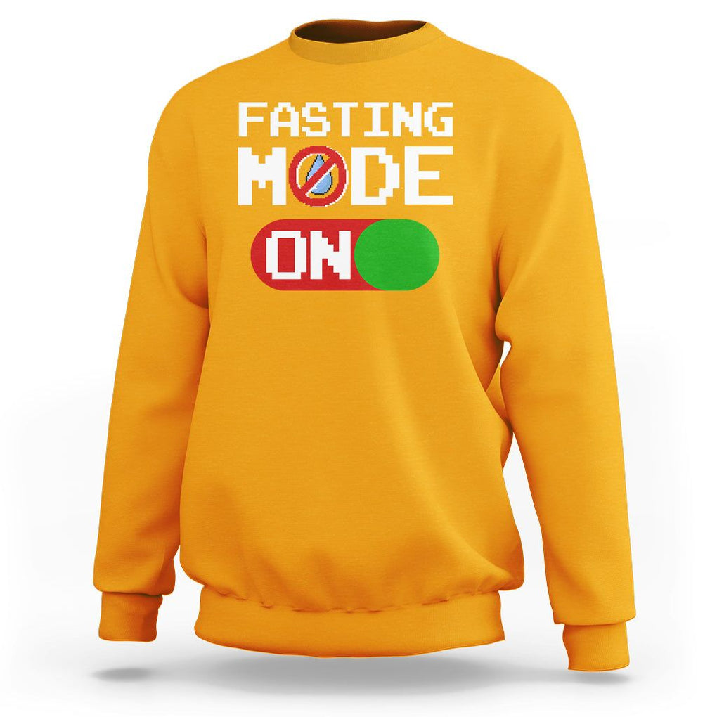 Ramadan Sweatshirt Fasting Mode On Weight Loss No Water TS09 Gold Printyourwear