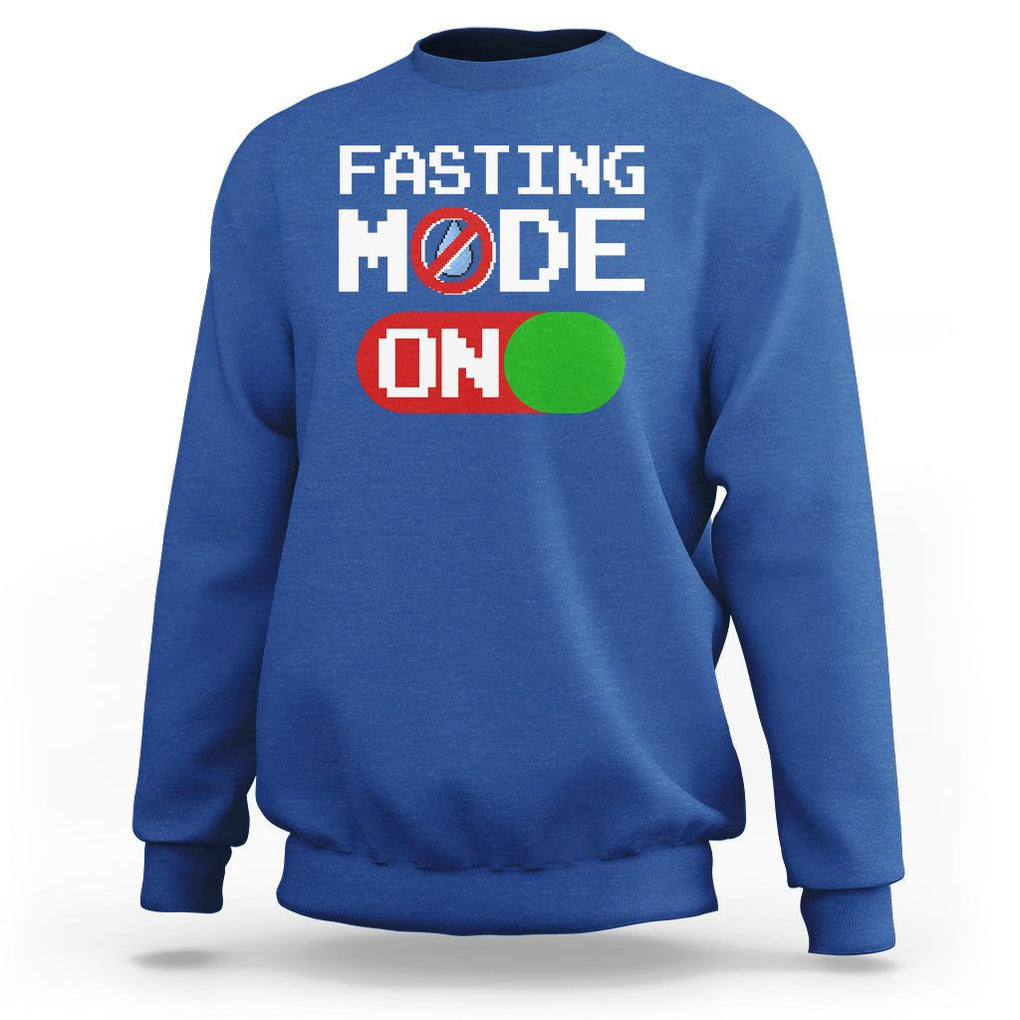 Ramadan Sweatshirt Fasting Mode On Weight Loss No Water TS09 Royal Blue Printyourwear