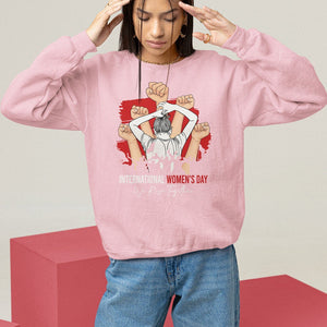 International Women's Day Sweatshirt Happy IWD 8 March We Rise Together TS09 Light Pink Printyourwear