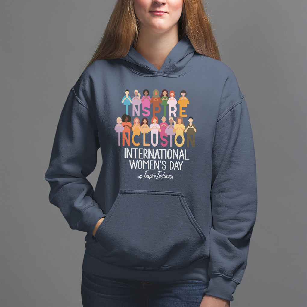 International Women's Day Hoodie Happy IWD 8 March Inspire Inclusion 2024 TS09 Navy Printyourwear