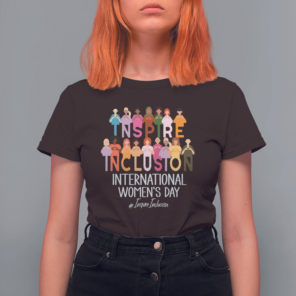 International Women's Day T Shirt For Women Happy IWD 8 March Inspire Inclusion 2024 TS09 Dark Chocolate Printyourwear