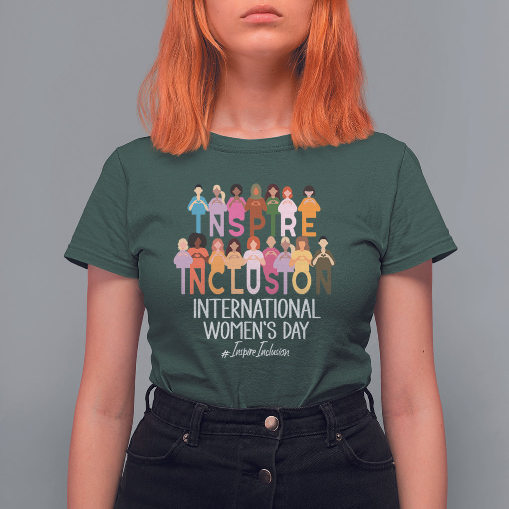 International Women's Day T Shirt For Women Happy IWD 8 March Inspire Inclusion 2024 TS09 Dark Forest Green Printyourwear