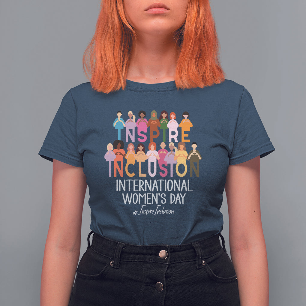 International Women's Day T Shirt For Women Happy IWD 8 March Inspire Inclusion 2024 TS09 Navy Printyourwear