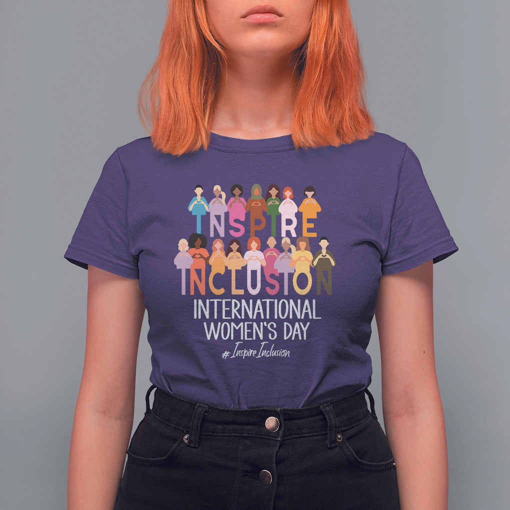 International Women's Day T Shirt For Women Happy IWD 8 March Inspire Inclusion 2024 TS09 Purple Printyourwear