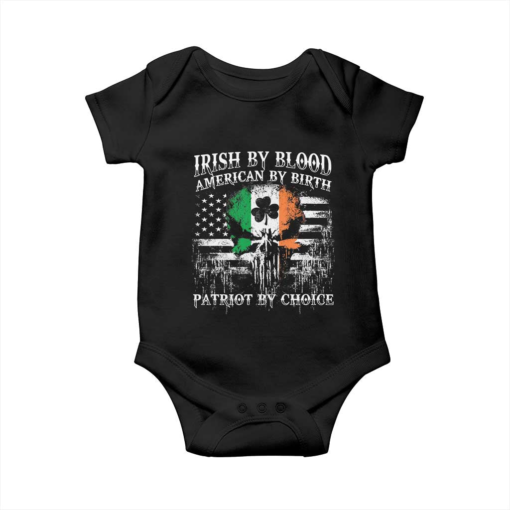 Irish American Baby Onesie Irish By Blood American By Birth Patriot By Choice TS09 Black Print Your Wear