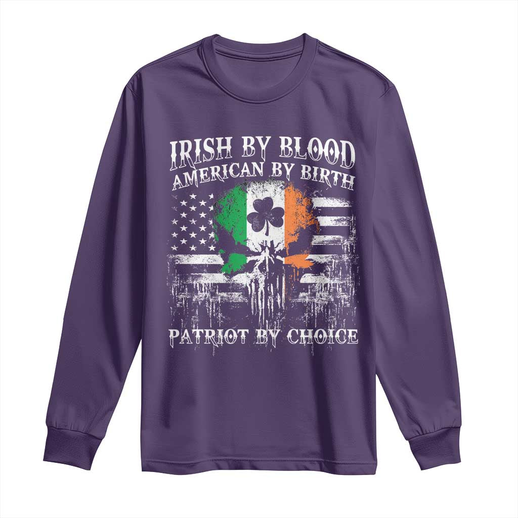 Irish American Long Sleeve Shirt Irish By Blood American By Birth Patriot By Choice TS09 Purple Print Your Wear