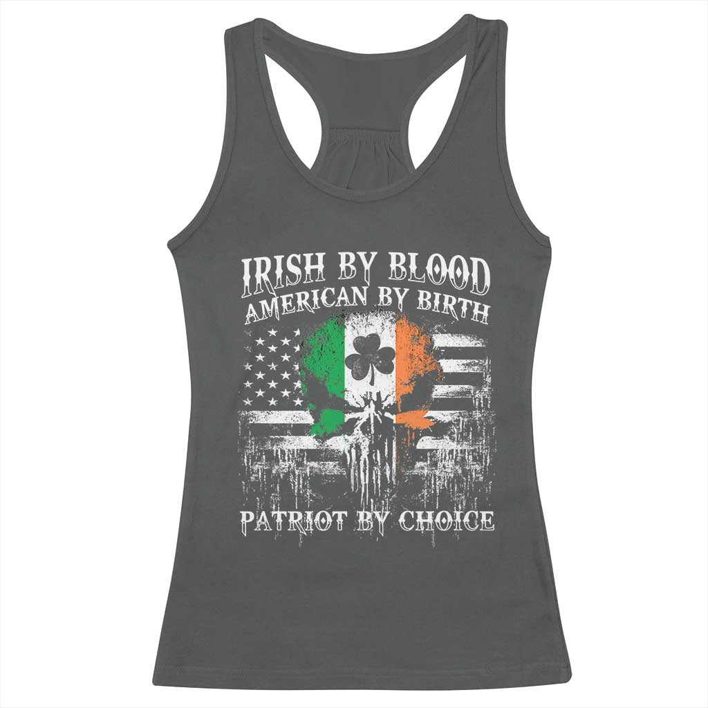 Irish American Racerback Tank Top Irish By Blood American By Birth Patriot By Choice TS09 Dark Heather Print Your Wear