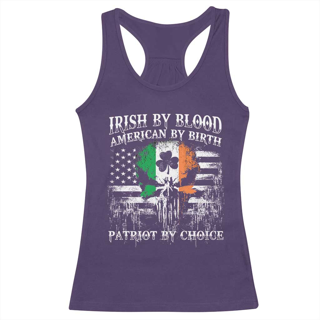 Irish American Racerback Tank Top Irish By Blood American By Birth Patriot By Choice TS09 Purple Print Your Wear
