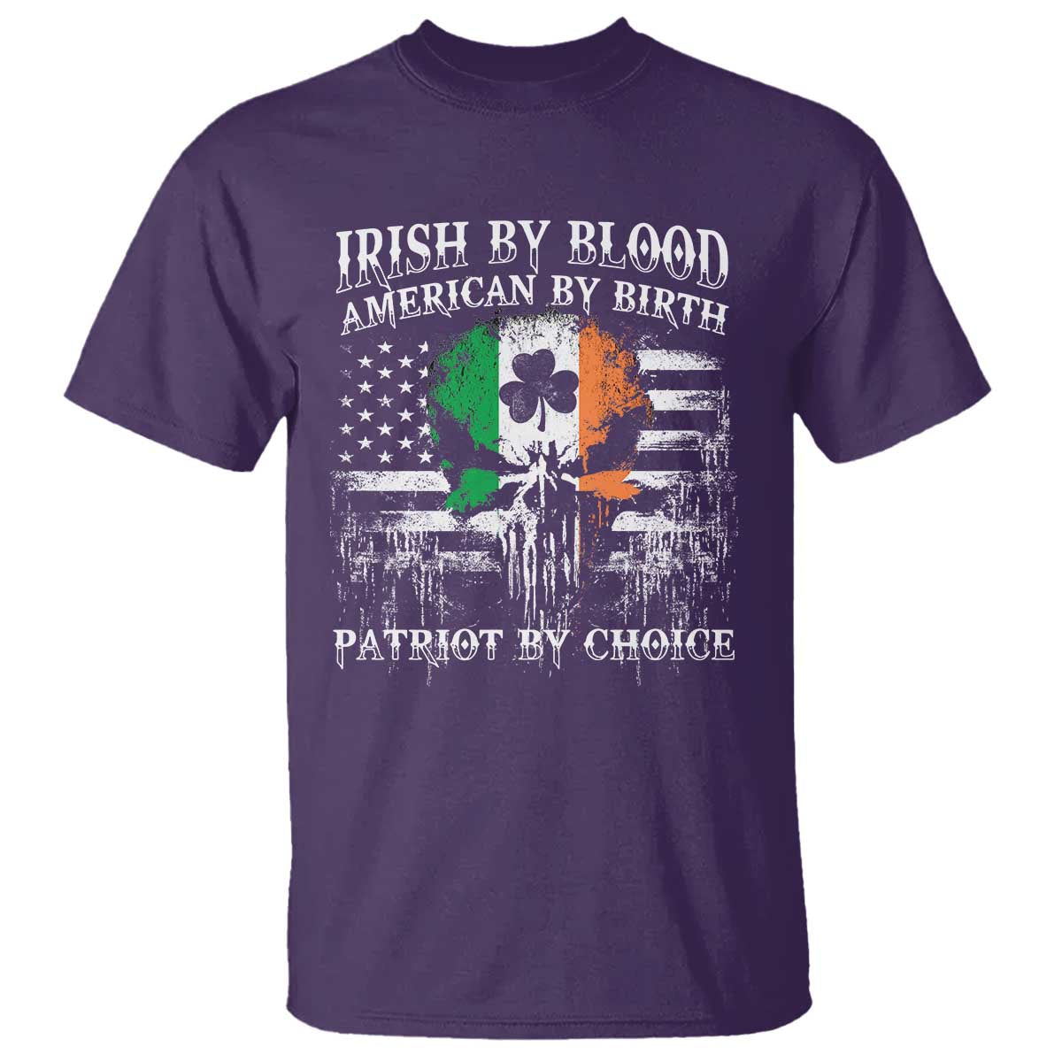 Irish American T Shirt Irish By Blood American By Birth Patriot By Choice TS09 Purple Print Your Wear