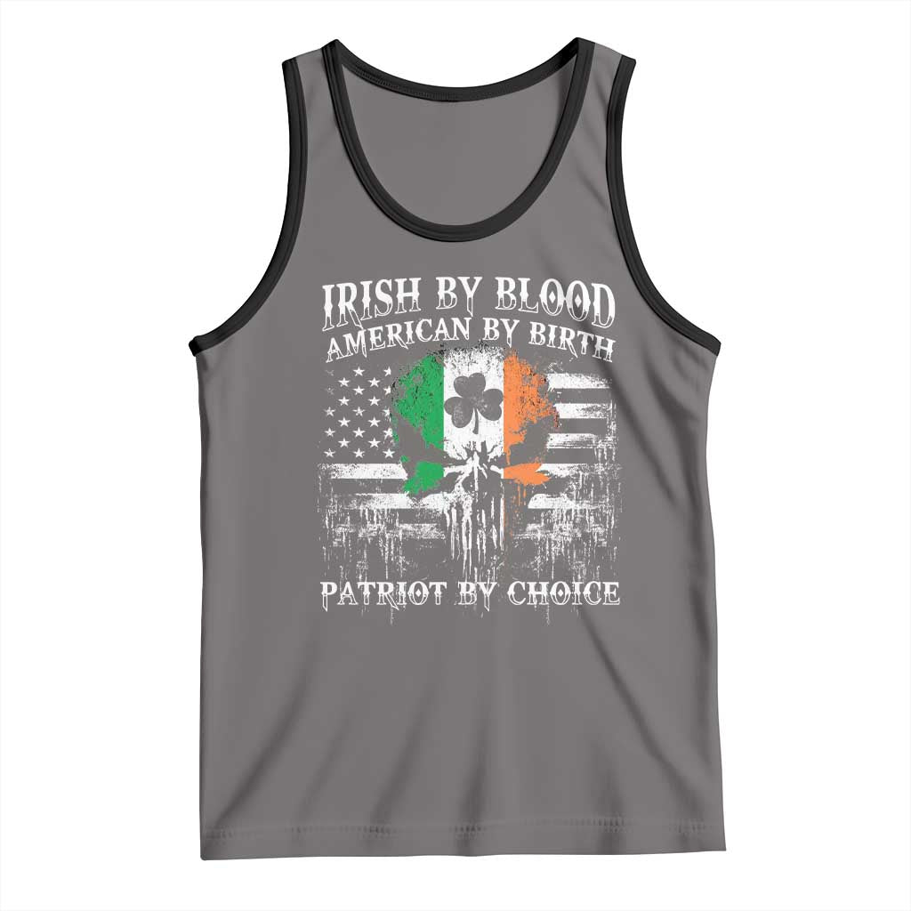 Irish American Tank Top Irish By Blood American By Birth Patriot By Choice TS09 Deep Heather Black Print Your Wear
