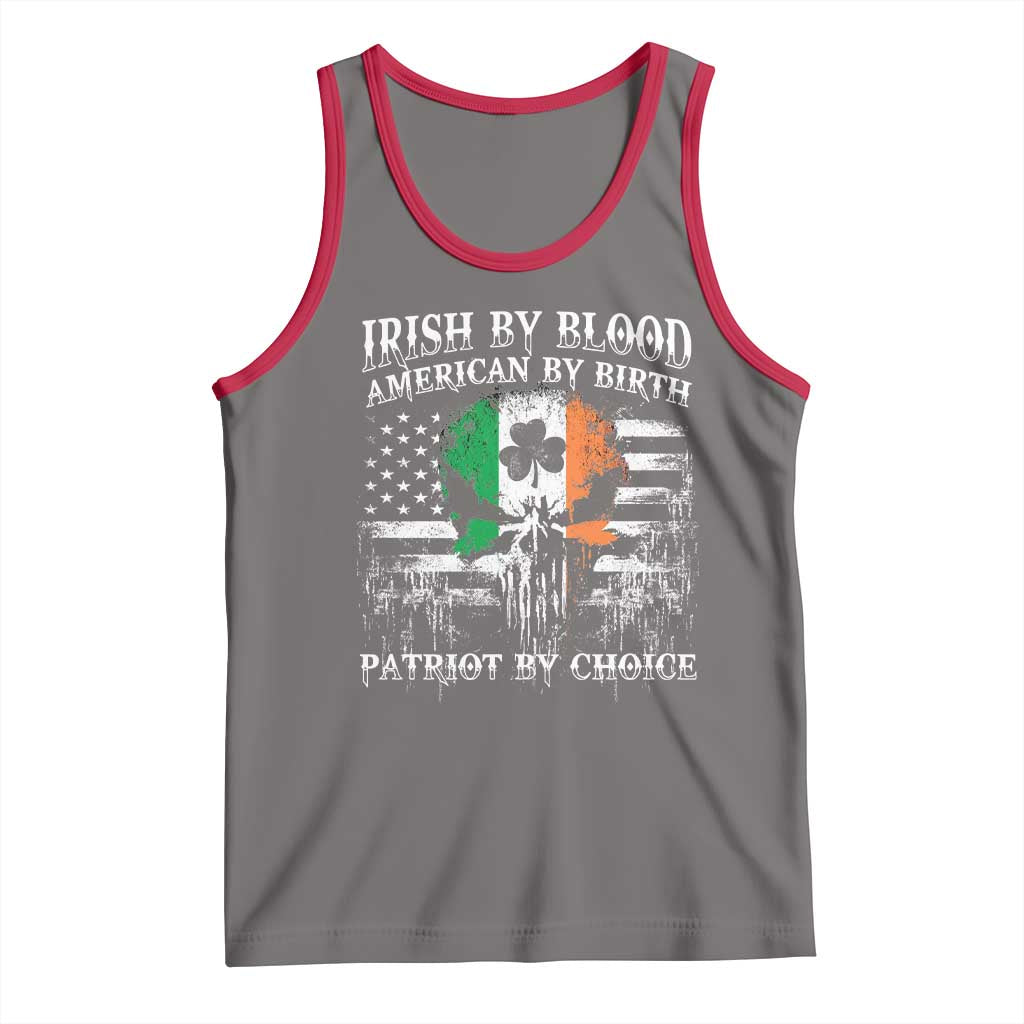 Irish American Tank Top Irish By Blood American By Birth Patriot By Choice TS09 Deep Heather Red Print Your Wear