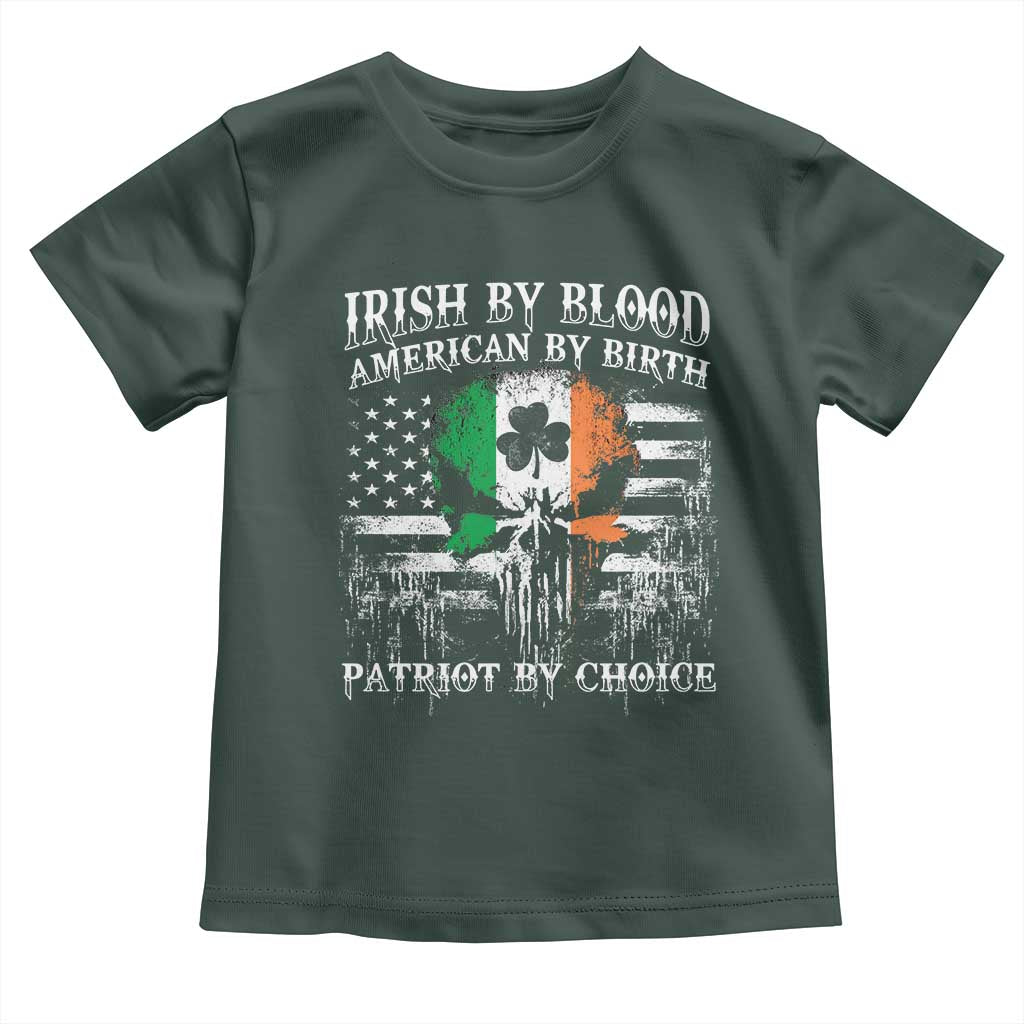 Irish American Toddler T Shirt Irish By Blood American By Birth Patriot By Choice TS09 Dark Forest Green Print Your Wear