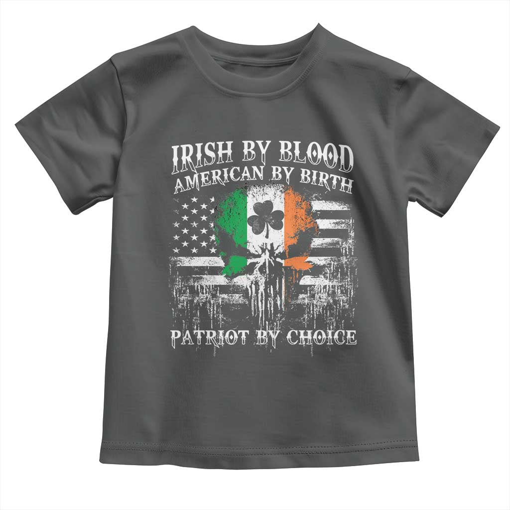 Irish American Toddler T Shirt Irish By Blood American By Birth Patriot By Choice TS09 Dark Heather Print Your Wear