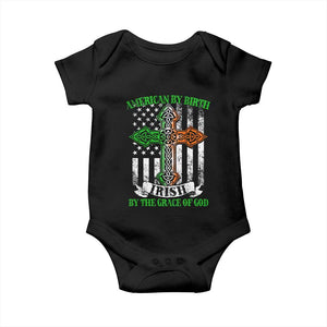 American By Birth Irish By The Grace Of God Baby Onesie TS09 Black Print Your Wear