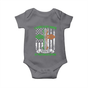 American By Birth Irish By The Grace Of God Baby Onesie TS09 Charcoal Print Your Wear