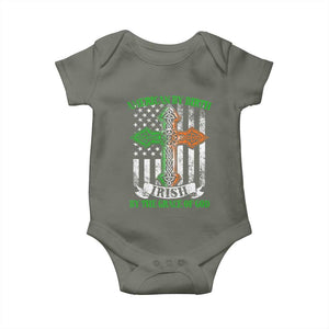 American By Birth Irish By The Grace Of God Baby Onesie TS09 Military Green Print Your Wear