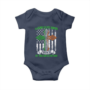 American By Birth Irish By The Grace Of God Baby Onesie TS09 Navy Print Your Wear