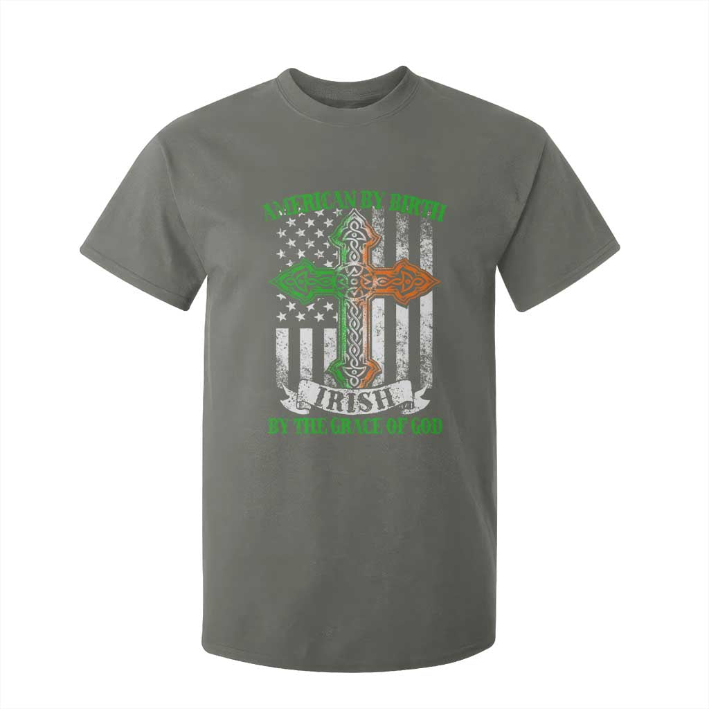 American By Birth Irish By The Grace Of God T Shirt For Kid TS09 Military Green Print Your Wear
