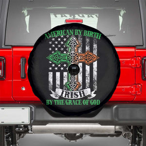 American By Birth Irish By The Grace Of God Spare Tire Cover TS09 Black Print Your Wear